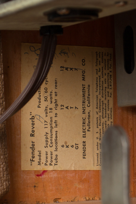 Fender Tube Reverb Unit Effect (1961)