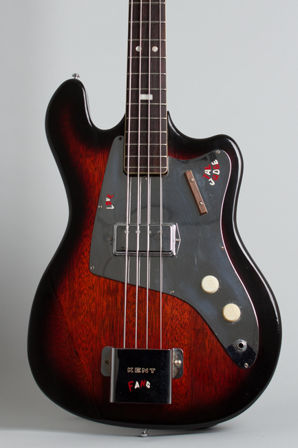  Kent Model 534 Basin Street Solid Body Electric Bass Guitar, made by Teisco  (1965)