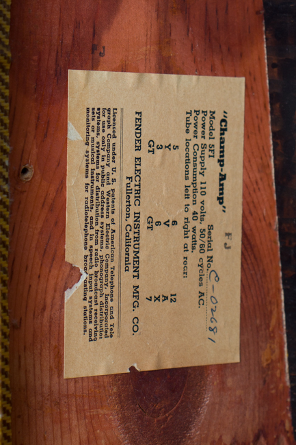 Fender  Champ 5F1 Tube Amplifier (1956)