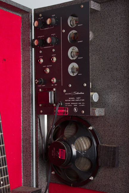  Silvertone Model 1457 Amp-In-Case Semi-Hollow Body Electric Guitar,  made by Danelectro  (1965)