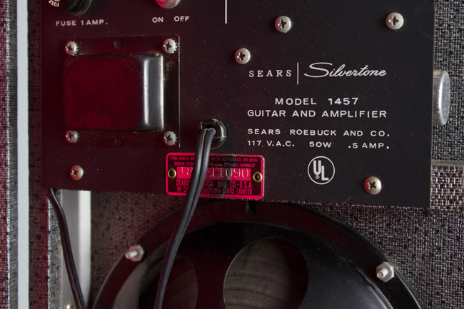  Silvertone Model 1457 Amp-In-Case Semi-Hollow Body Electric Guitar,  made by Danelectro  (1965)