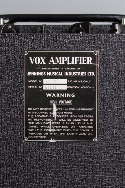 Vox  AC-15 Twin Tube Amplifier (1964)