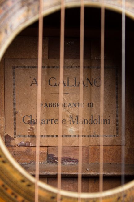  Flat Top Acoustic Guitar, labeled Galiano ,  c. 1925