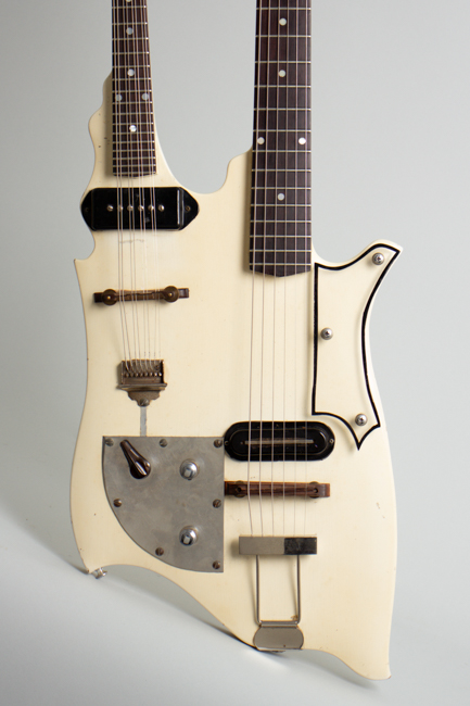  Handmade Doubleneck Mandolin Solid Body Electric Guitar, labeled King Whitley  (1950s)