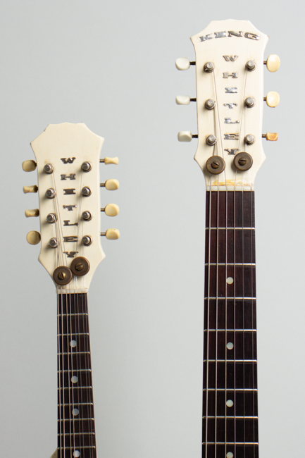  Handmade Doubleneck Mandolin Solid Body Electric Guitar, labeled King Whitley  (1950s)
