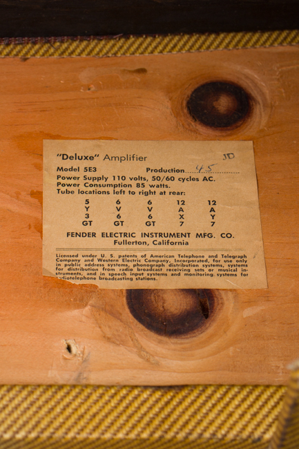Fender  Deluxe 5E3 Owned and Used by Joe Satriani Tube Amplifier (1960)