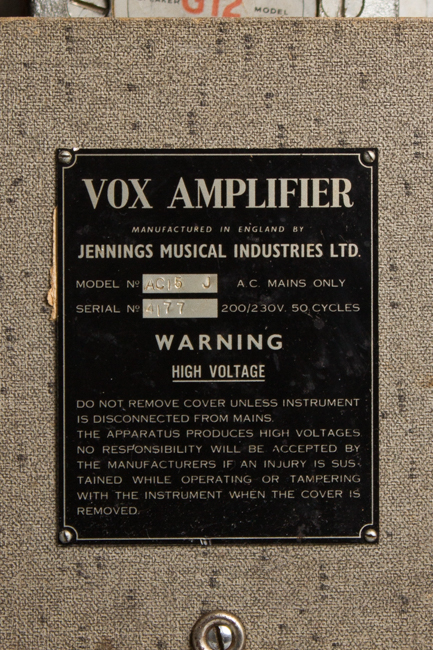 Vox AC-15 Tube Amplifier (1960)