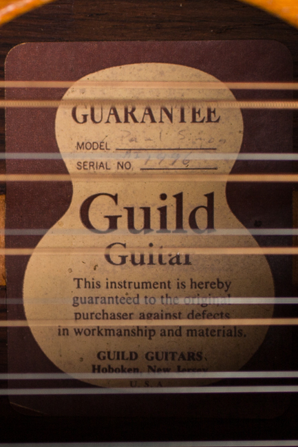 Guild  Paul Simon Model F-30 Custom 12 String Flat Top Acoustic Guitar  (1968)