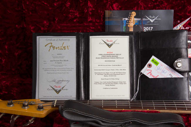 Fender  Precision Bass Custom Shop 1959 Relic Solid Body Electric Bass Guitar  (2017)