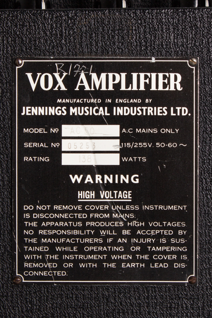 Vox  AC-50 with Reproduction Cabinet Tube Amplifier (1965-6)