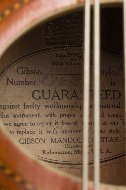 Gibson  K-1 Carved Top Mandocello  (1914)