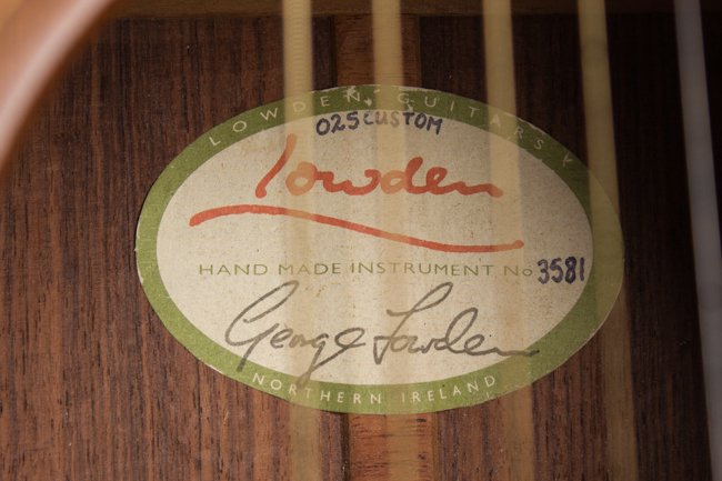 Lowden  O-25 Custom Flat Top Acoustic Guitar  (1992)