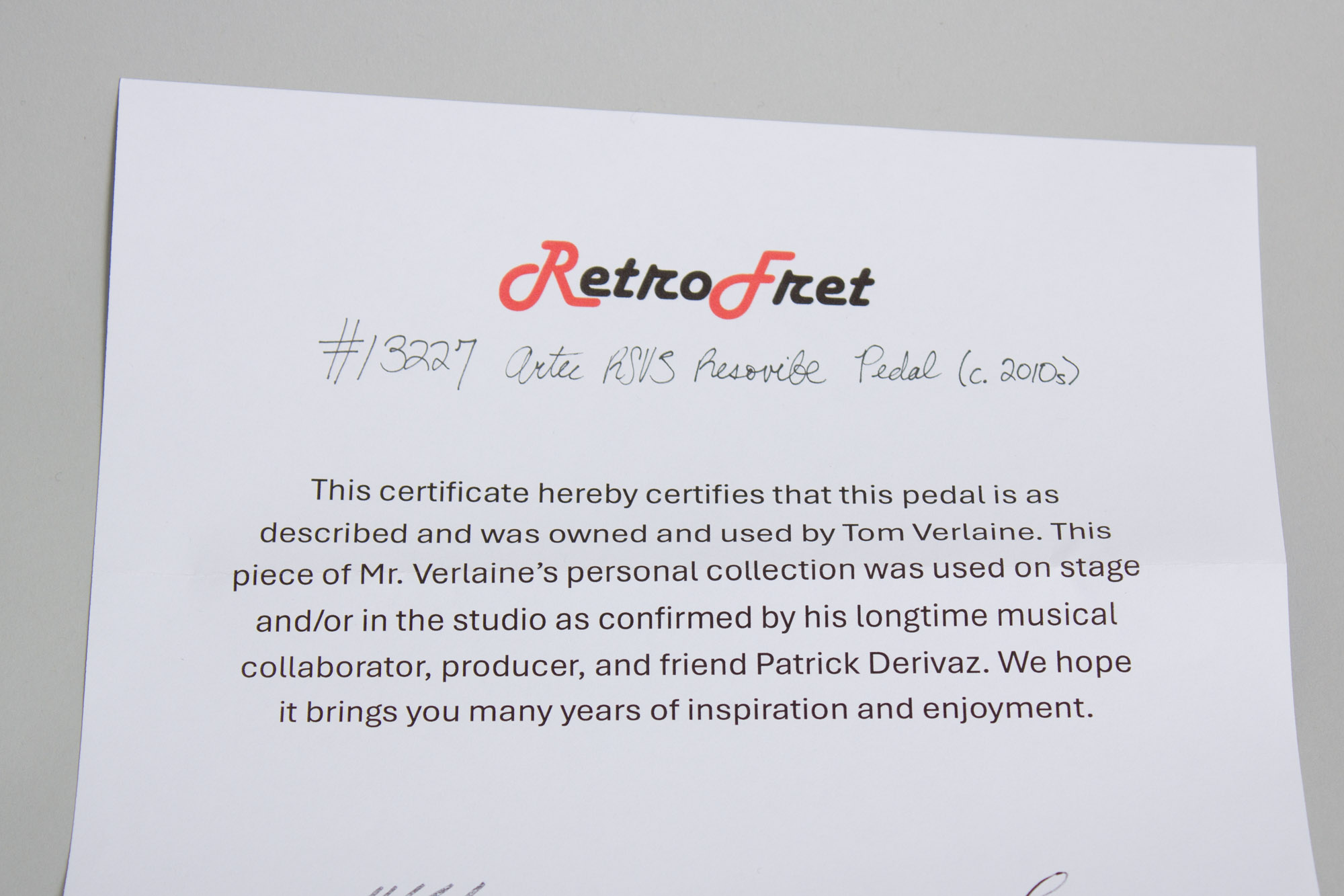 Artec RSV3 Resovibe Owned and Used by Tom Verlaine Vibrato Effect