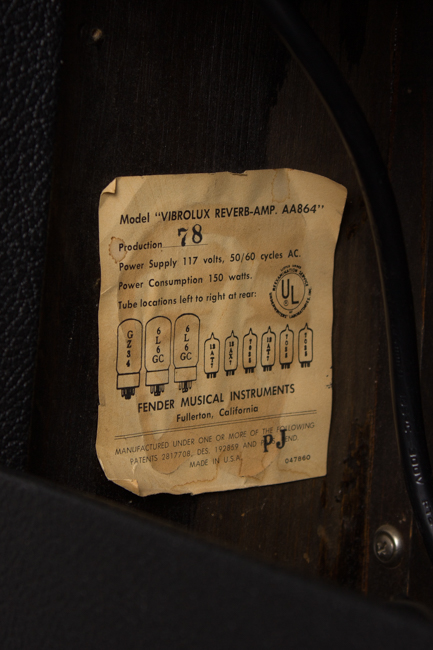 Fender Vibrolux Reverb AA864 Tube Amplifier (1966)
