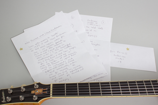 Steve Andersen  Model 14 Little Archie Made for and used by Bill Frisell Arch Top Hollow Body Electric Guitar  (1996)