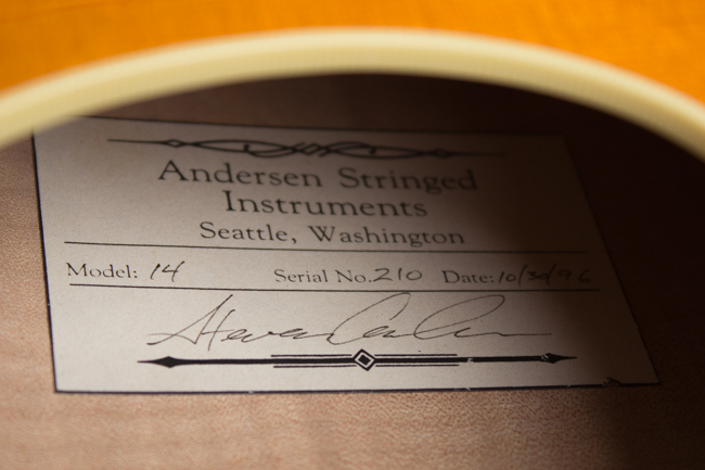 Steve Andersen  Model 14 Little Archie Made for and used by Bill Frisell Arch Top Hollow Body Electric Guitar  (1996)