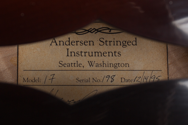 Steve Andersen Model 17 Made for and used by Bill Frisell Arch Top Hollow Body Electric Guitar (1995)