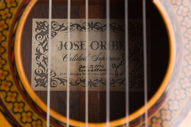 Jose Oribe  Calidad Suprema Model Classical Guitar  (1990)