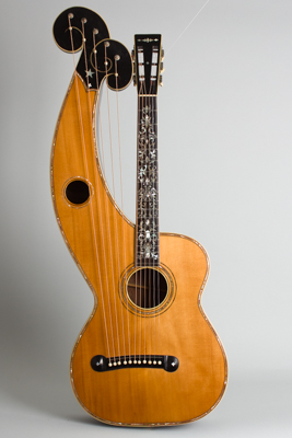  Dyer Symphony Style 8 5-Bass Harp Guitar,  made by Larson Brothers ,  c. 1910