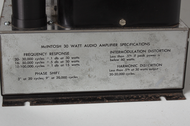 McIntosh  MC-30 Mono Hi-Fi Tube Amplifier,  c. 1967