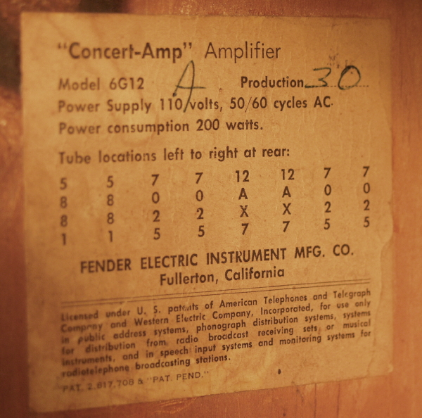 Fender Concert-Amp Tube Guitar Amplifier (1962)
