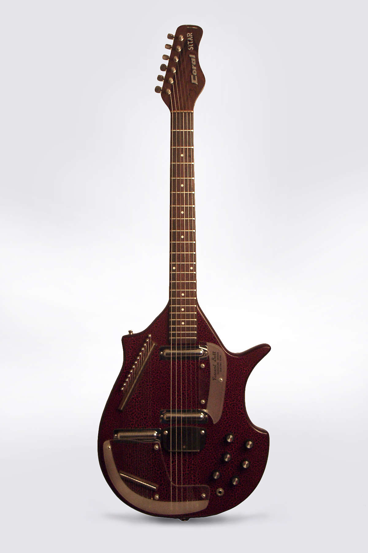 Coral Sitar SemiHollow Body Electric Guitar, made by Danelectro (1968