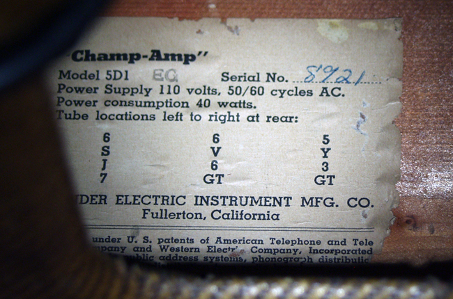 Fender  Champ-Amp model 5D1 Tube Amplifier (1955)