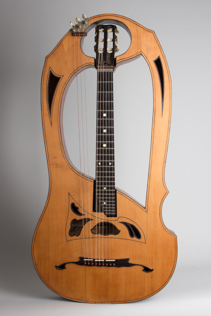 Luigi Mozzani  Lyre Harp Guitar formerly owned by Mario Maccaferri; restored by John Monteleone,  c. 1905