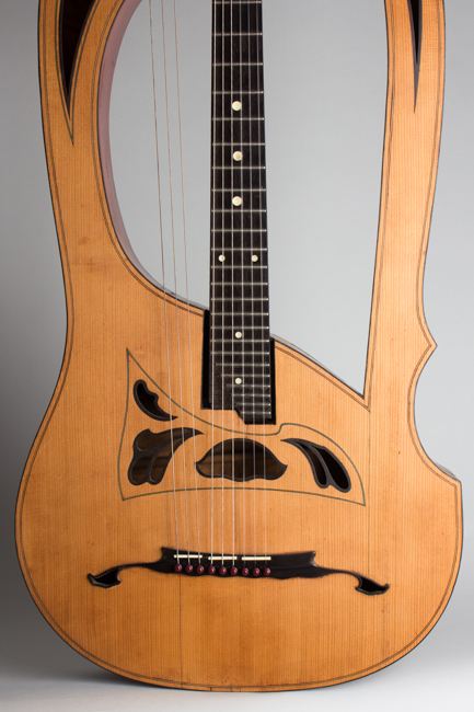 Luigi Mozzani  Lyre Harp Guitar formerly owned by Mario Maccaferri; restored by John Monteleone,  c. 1905