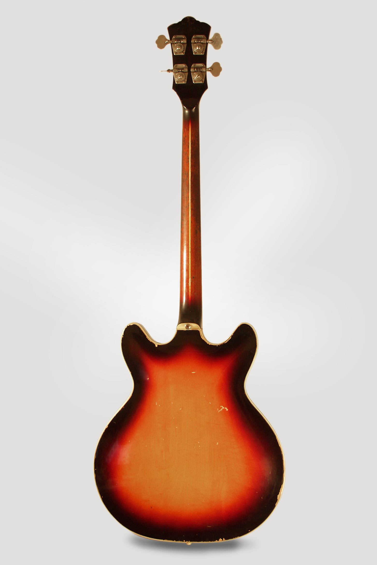 Ktone Sunburst 4-String Semi-Hollow Bass Guitar – Full Size With Bag