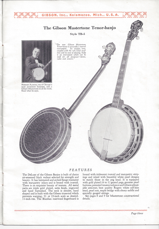 Gibson  TB-5 De Luxe Tenor Banjo  (1925)