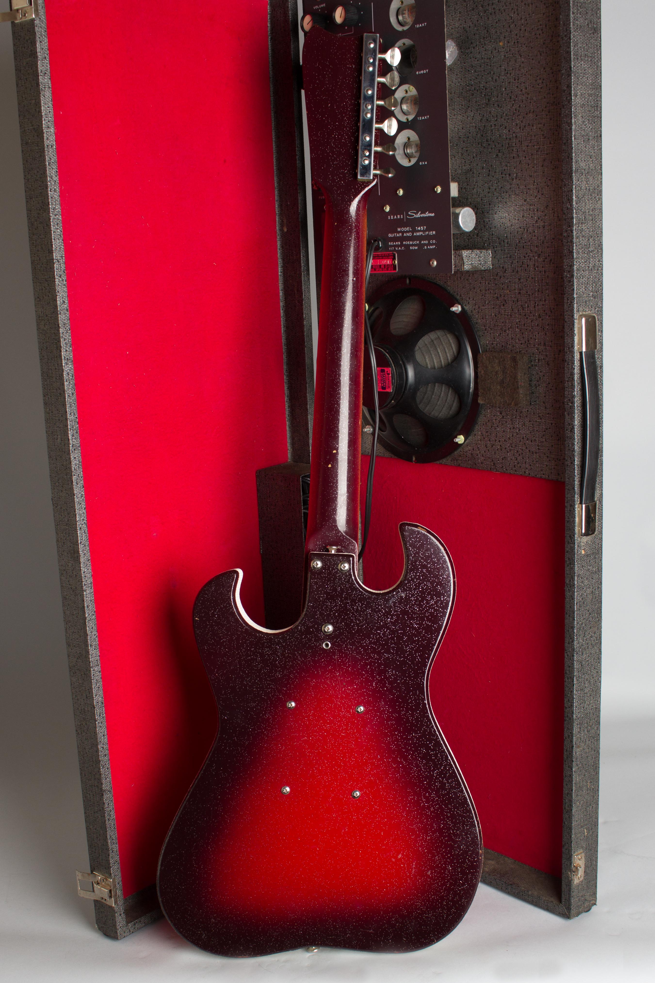 Silvertone Model 1457 AmpInCase SemiHollow Body Electric Guitar