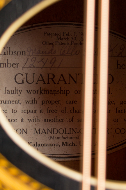 Gibson  K-2 Carved Top Mandocello  (1911)