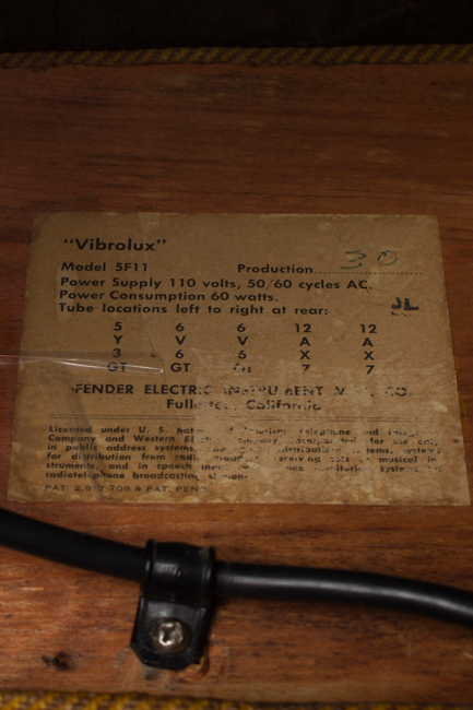 Fender  Vibrolux Model 5F11 Tube Amplifier (1960)
