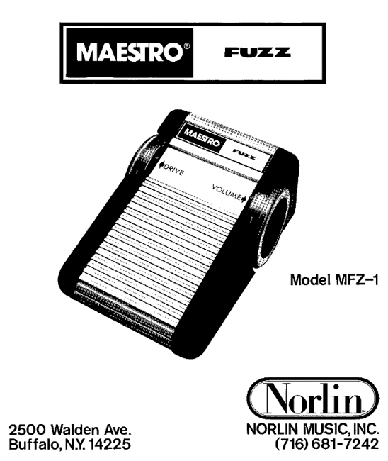 Maestro  MFZ Model 271A Fuzz Effect,  c. 1977