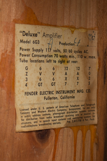 Fender  Deluxe 6G3 Tube Amplifier (1961)