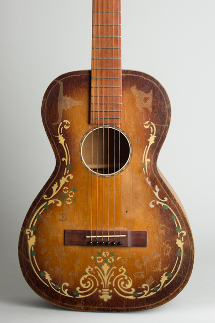 Richter  Flat Top Acoustic Guitar with Period Western Decoration (1930