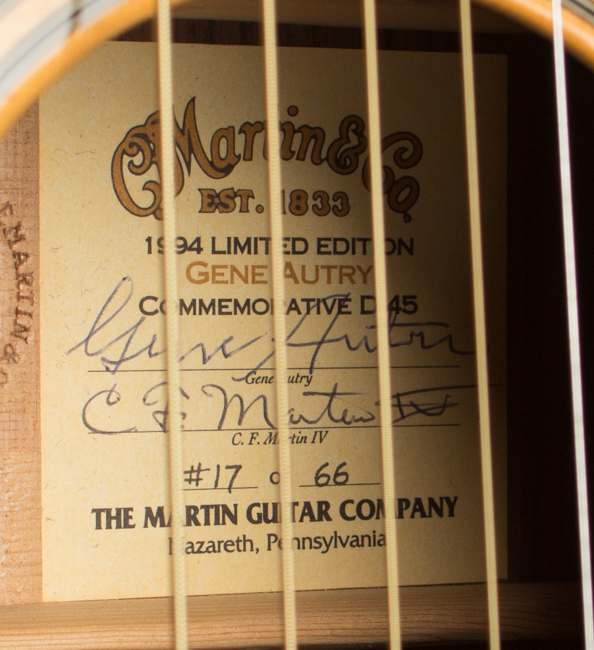 C. F. Martin  D-45 Gene Autry commerative #17 of 66 Flat Top Acoustic Guitar  (1994)
