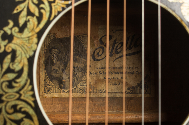 Stella  Gambler Grand Concert Flat Top Acoustic Guitar ,  c. 1930