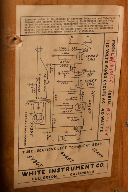  White Tube Amplifier, made by Fender (1962)