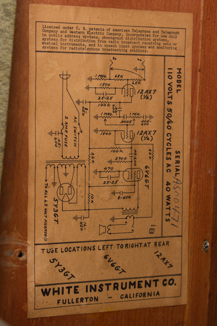  White Tube Amplifier, made by Fender (1960)