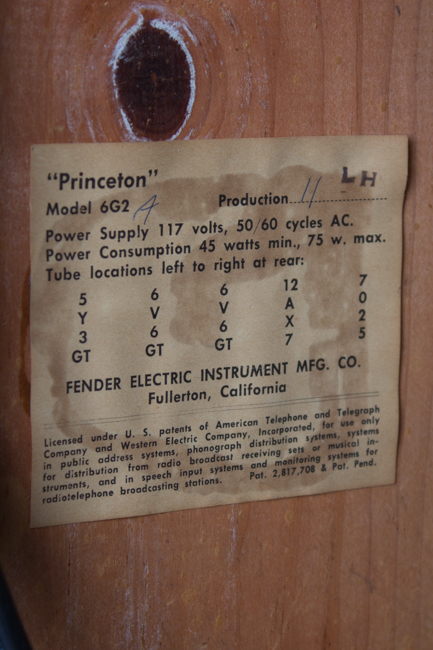 Fender  Princeton 6G2 Tube Amplifier (1962)